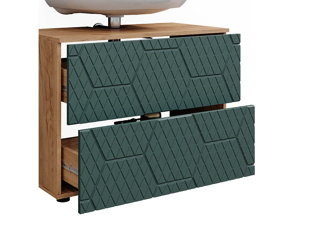 Conjunto de muebles de baño roble verde/dorado 80x41x58.6 irma