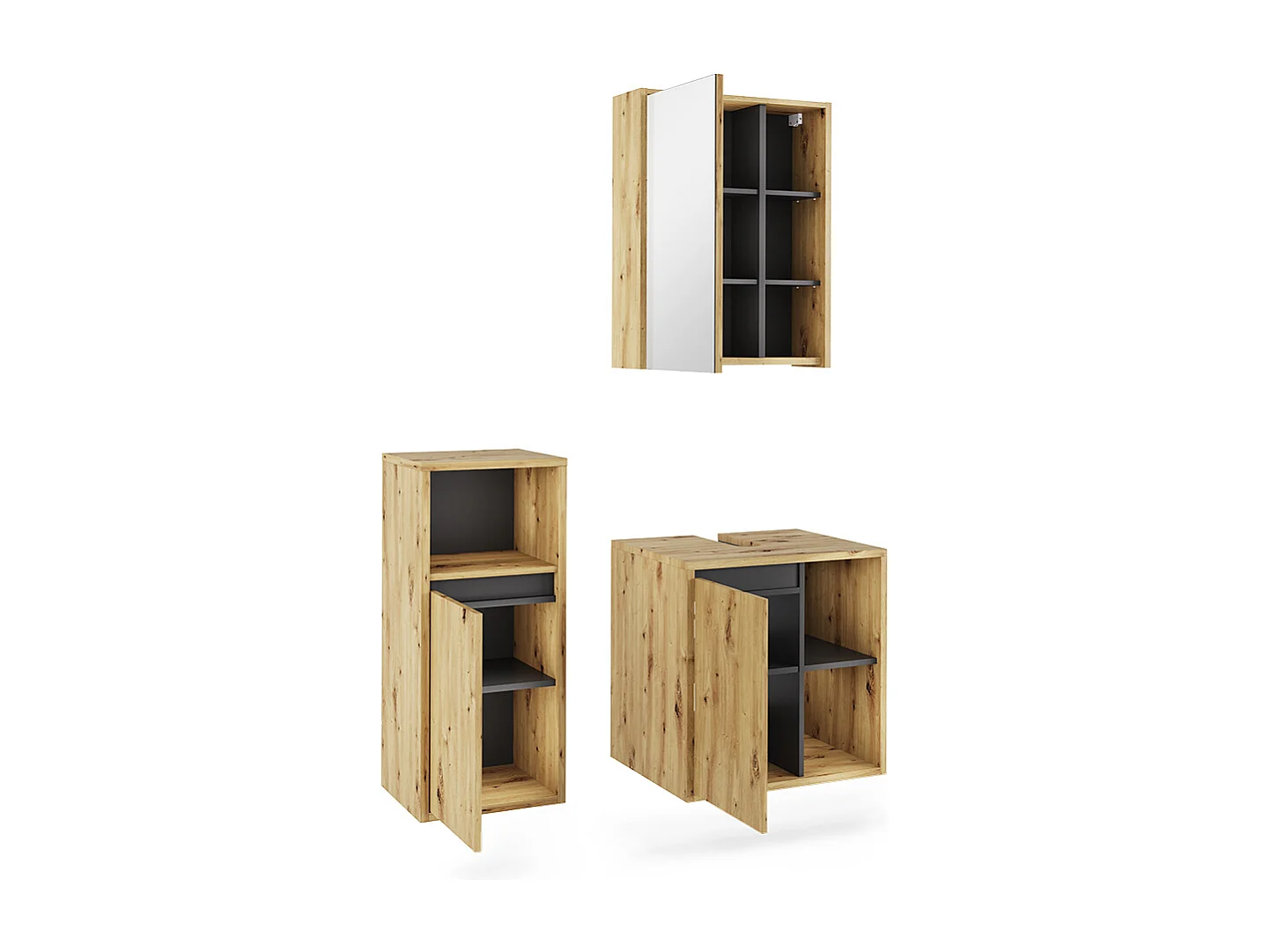 Set di mobili da bagno artigiano/grigio 60x45.5x60 viola