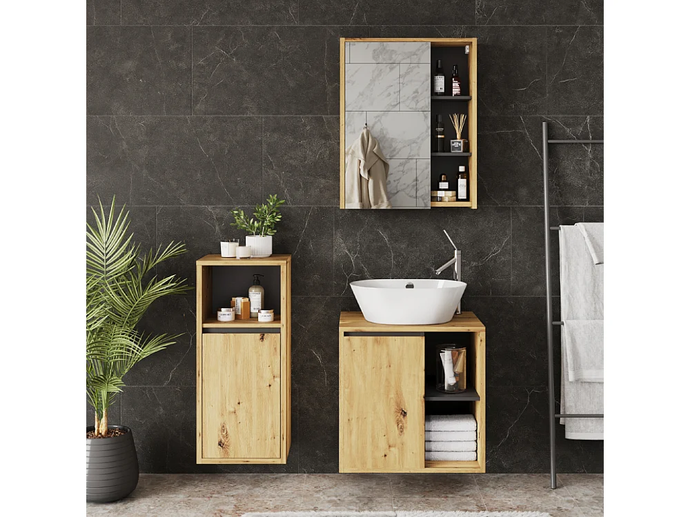 Ensemble de meubles de salle de bains artisan/gris 60x45.5x60 viola