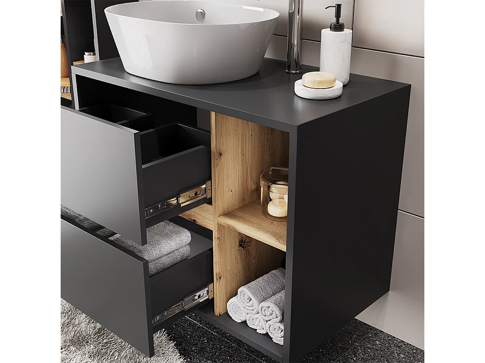 Ensemble de meubles de salle de bain gris/artisan 80x46x60 viola