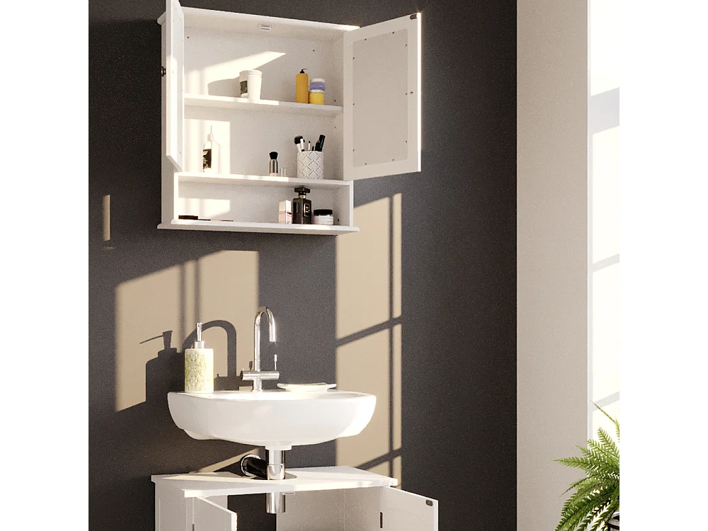 Badmöbel-Set weiß 60x30x60 bianco