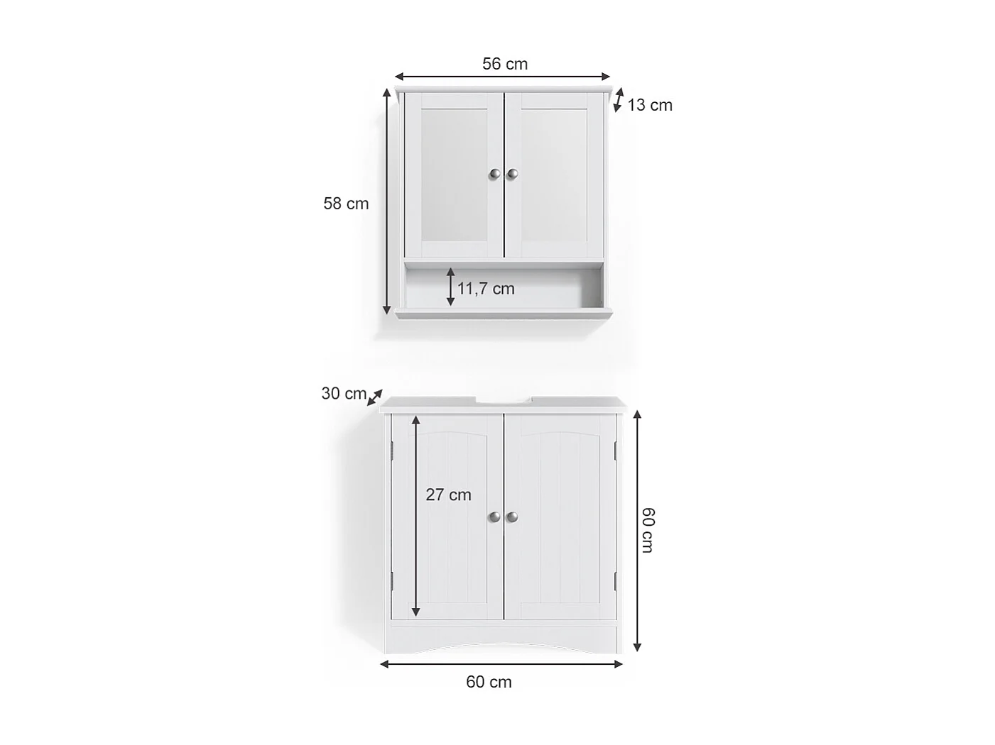 Meubles bain blanc 60x30x60 bianco