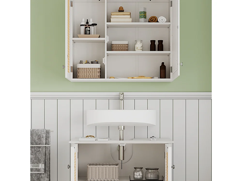 Set di mobili da bagno bianco 60x35x58 rosario