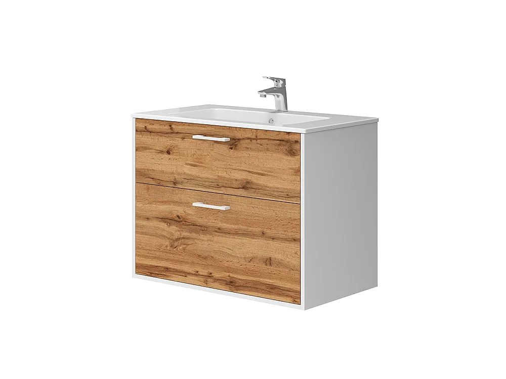Badkamermeubelset eik wit/goud 80x45.5x61.5 lanco