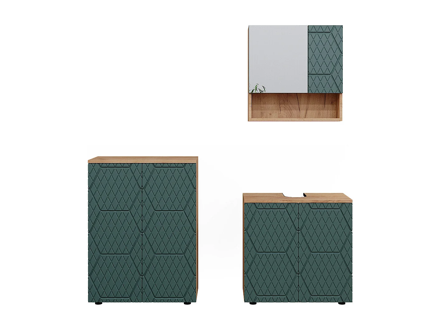 Meubles bain vert/force de lor chêne 80x41x58.6 irma