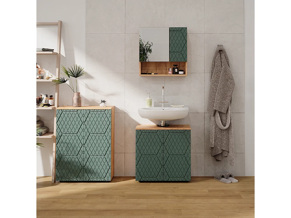 Meubles bain vert/force de lor chêne 80x41x58.6 irma