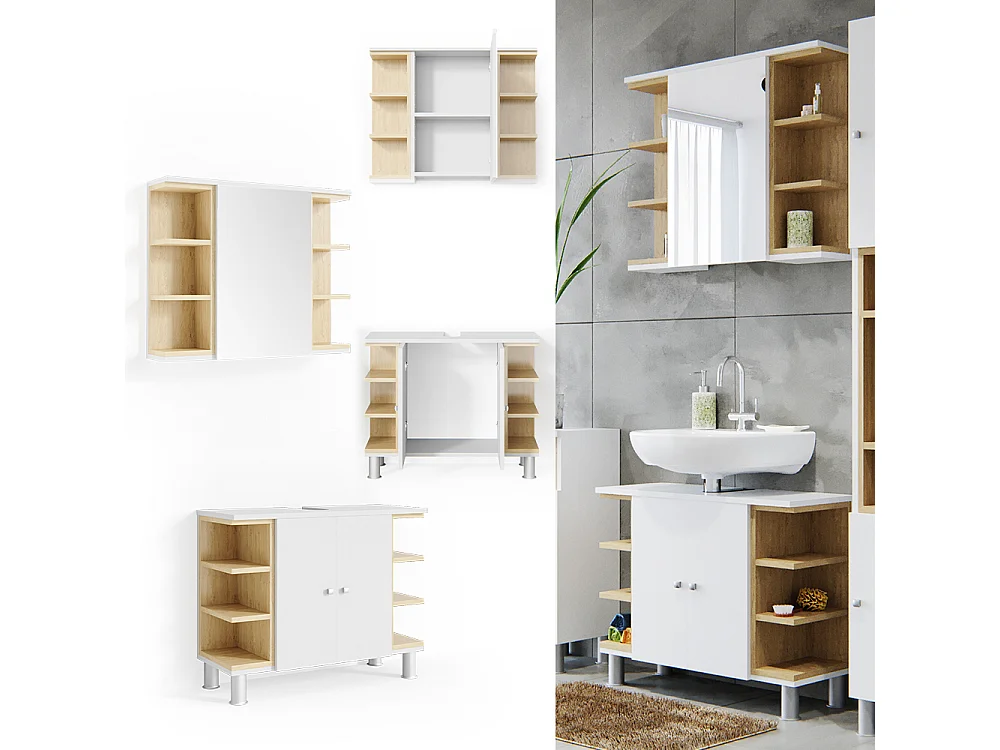 Badmöbel-Set weiß 79.6x32x64 aquis