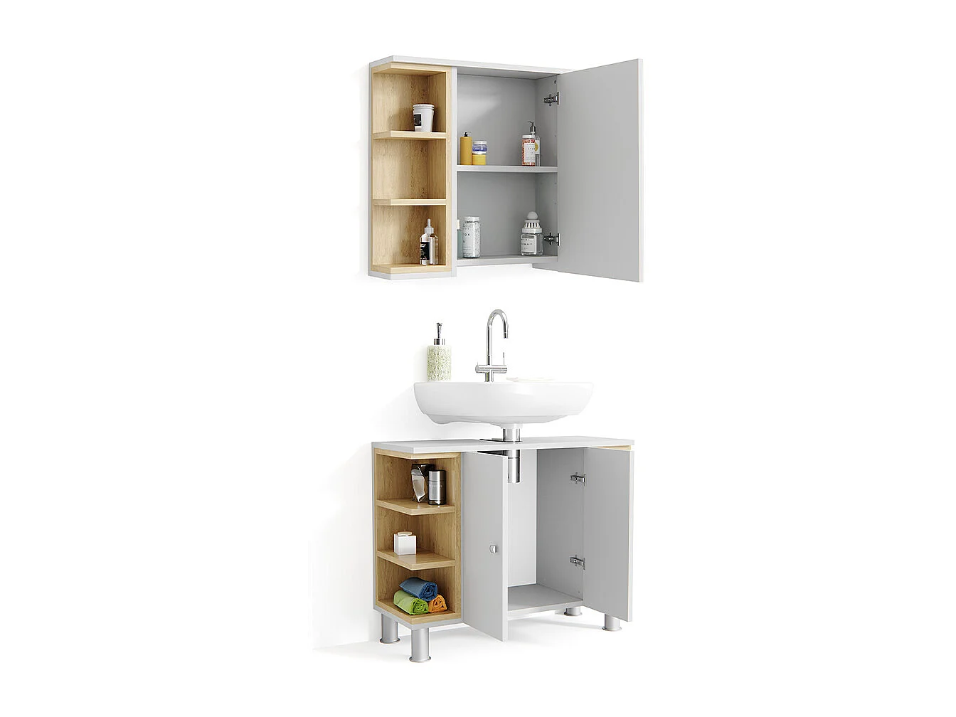 Badmöbel-Set weiß 79.6x32x64 aquis