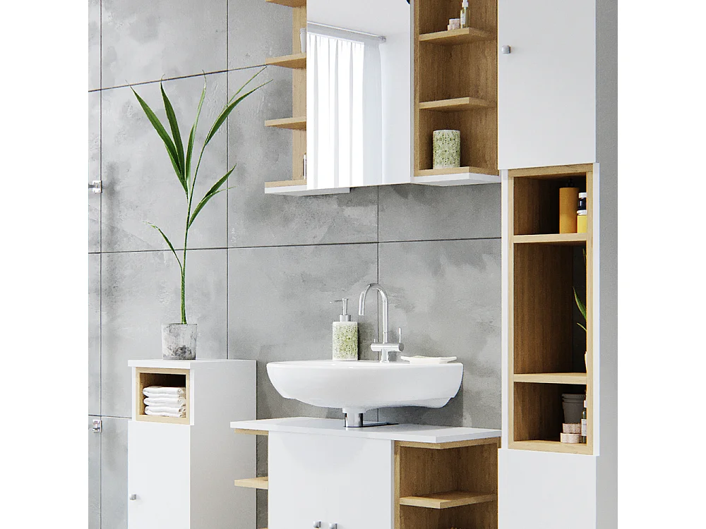 Meubles bain blanc 79.6x32x64 aquis