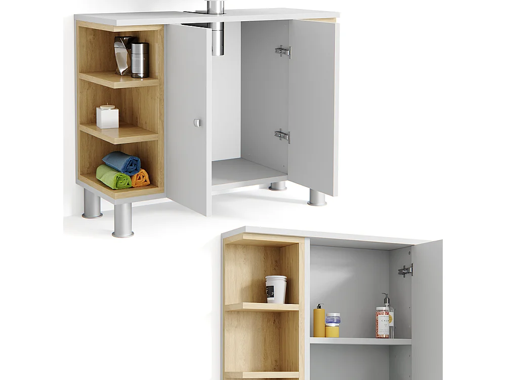 Meubles bain blanc 79.6x32x64 aquis