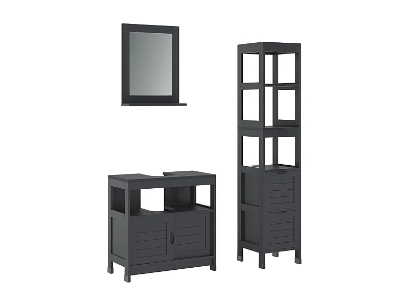 Set di mobili da bagno grigio 60x30x60 vilda