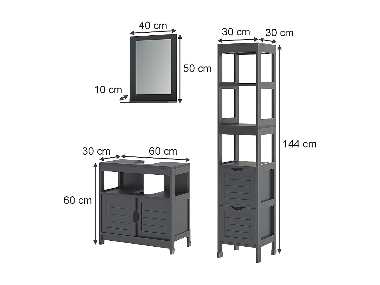 Meubles bain gris 60x30x60 vilda