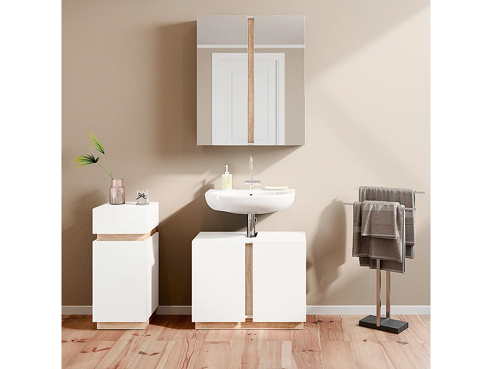 Set di mobili da bagno bianco 70x34x55 gloria