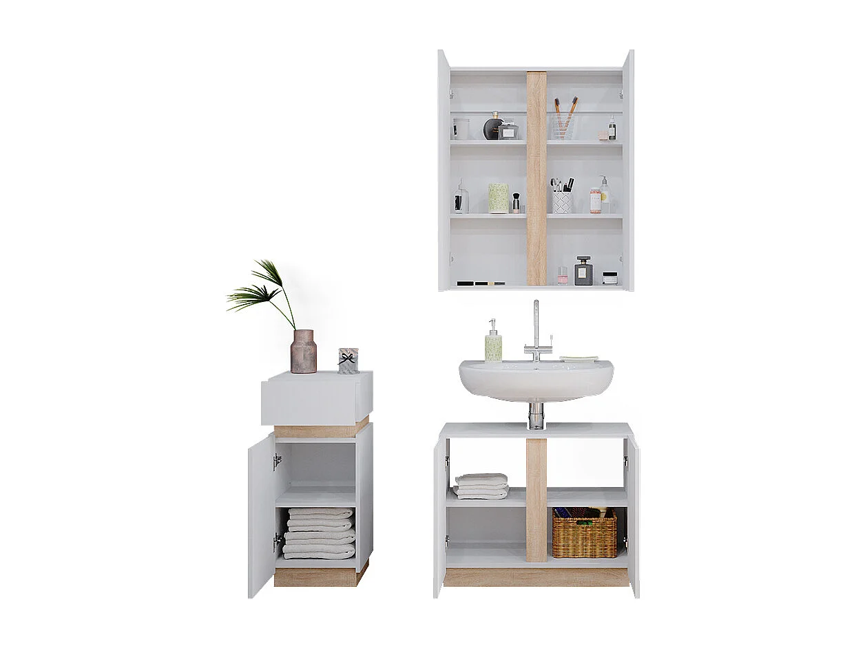 Meubles bain blanc 70x34x55 gloria