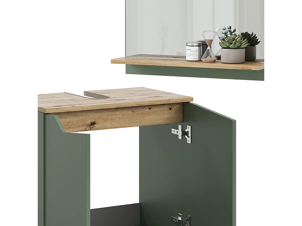 Set di mobili da bagno verde/artigianale 60x35x57 marelle