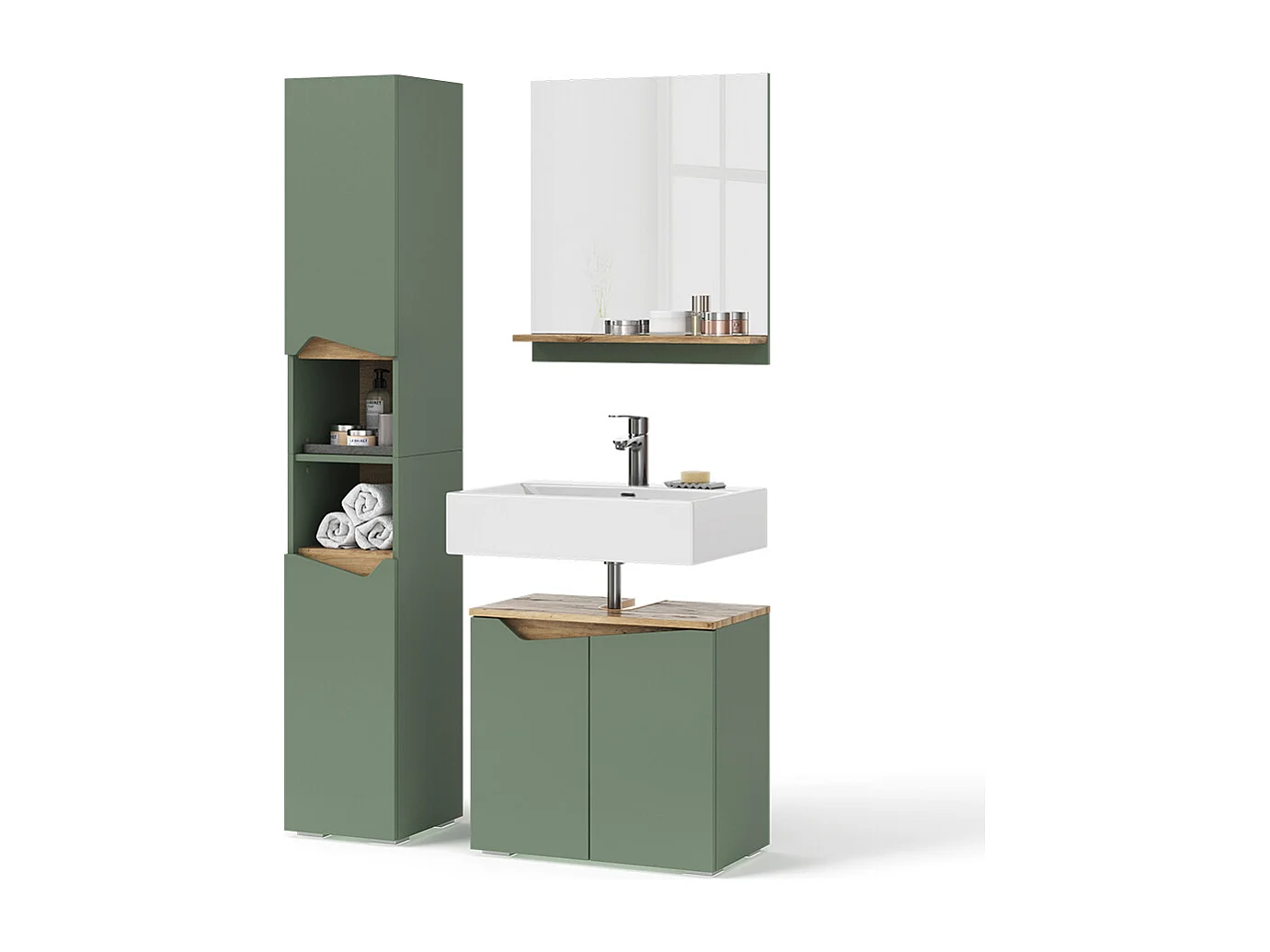 Set di mobili da bagno verde/artigianale 60x35x57 marelle