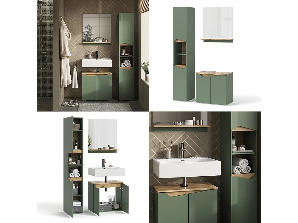 Ensemble de meubles de salle de bains vert/artisan 60x35x57 marelle