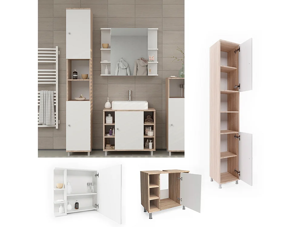 Badmöbel-Set sonoma 60x32x54 fynn