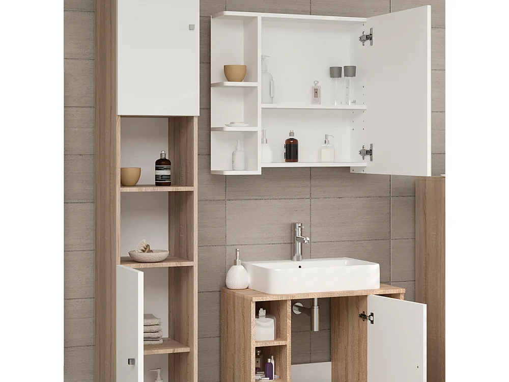 Badmöbel-Set sonoma 60x32x54 fynn