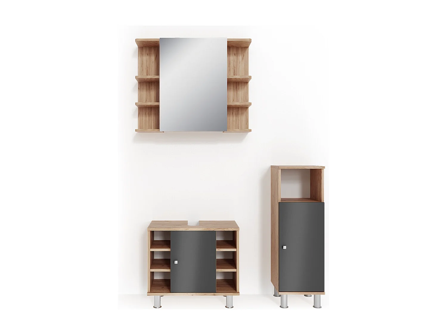 Badkamermeubel set eiken 60x32x54 fynn