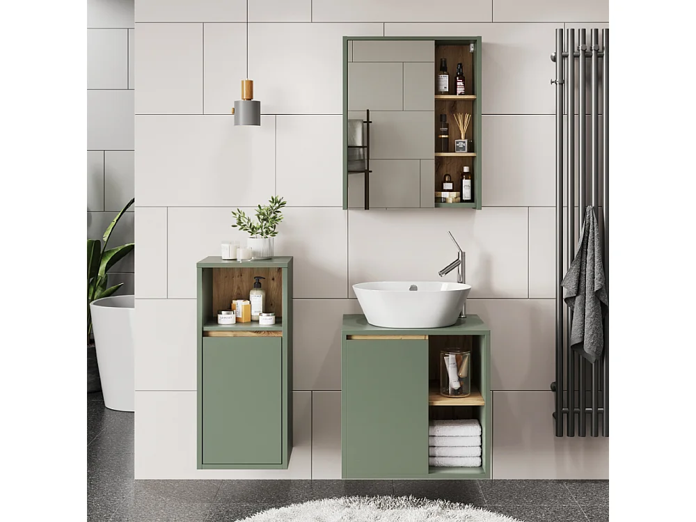 Set di mobili da bagno verde/artigianale 60x45.5x60 viola