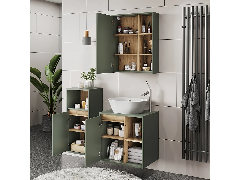 Set di mobili da bagno verde/artigianale 60x45.5x60 viola