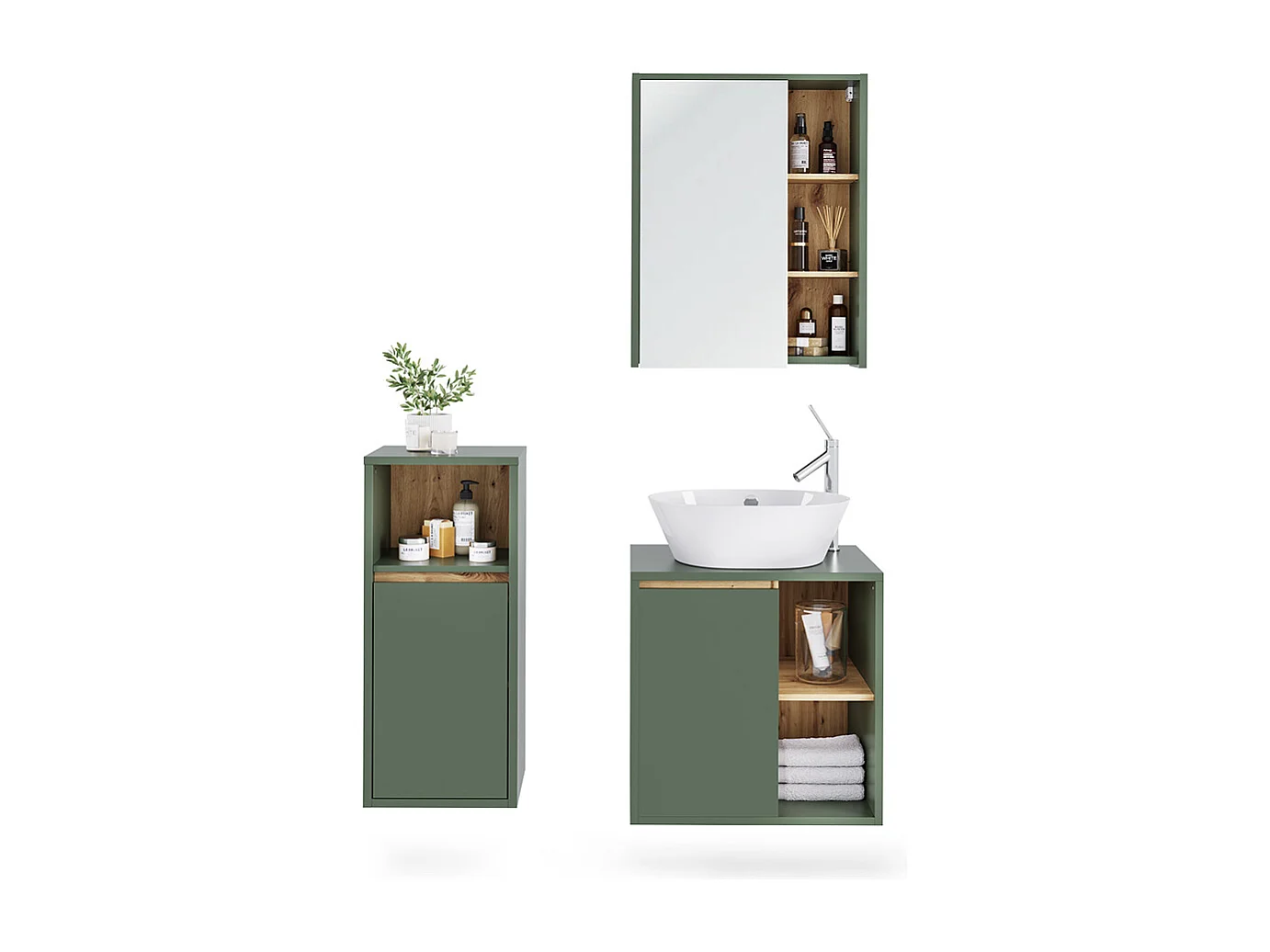 Set di mobili da bagno verde/artigianale 60x45.5x60 viola