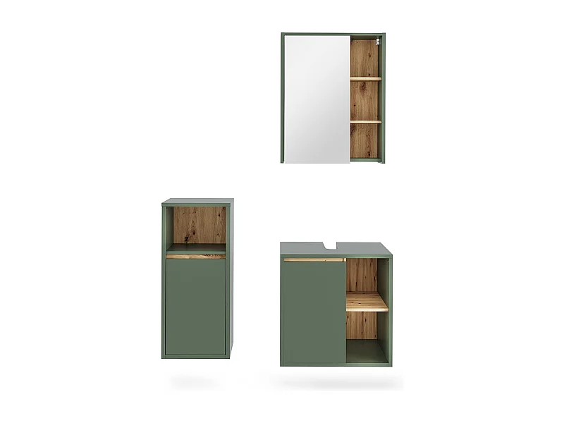 Badkamermeubelset groen/kunstzinnig 60x45.5x60 viola