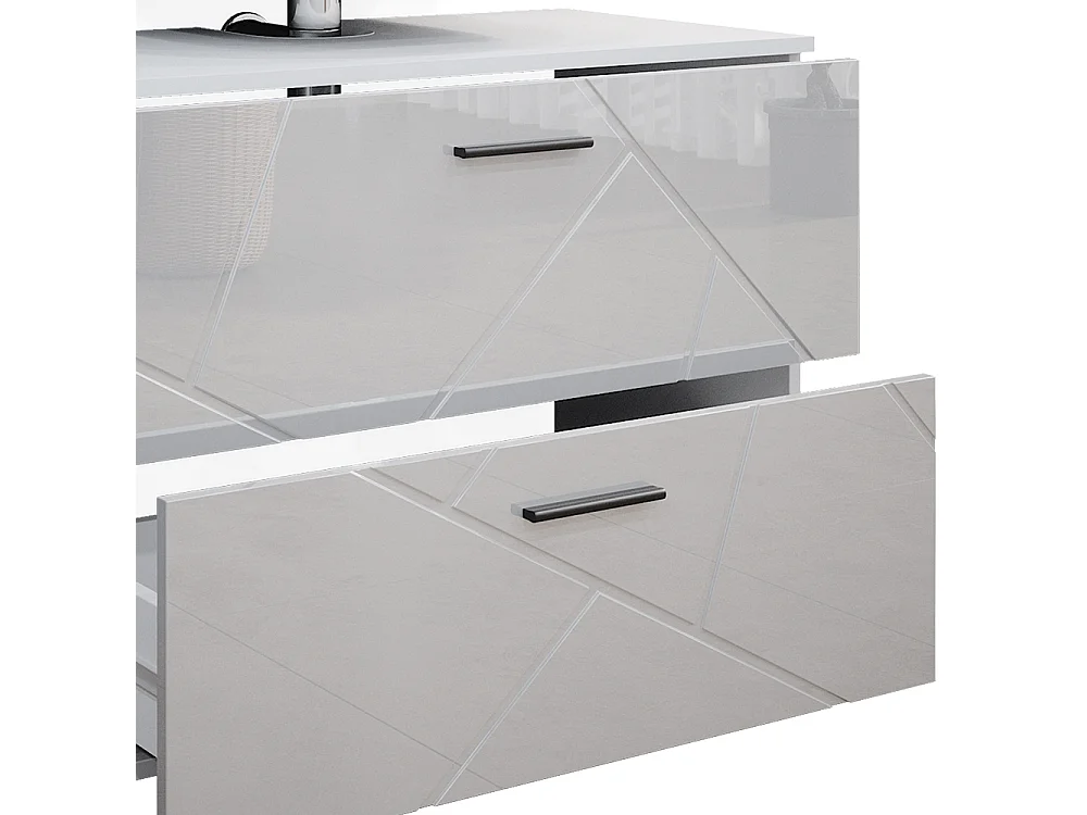 Badmöbel-Set weiß hochglanz 80x41x58.6 irma