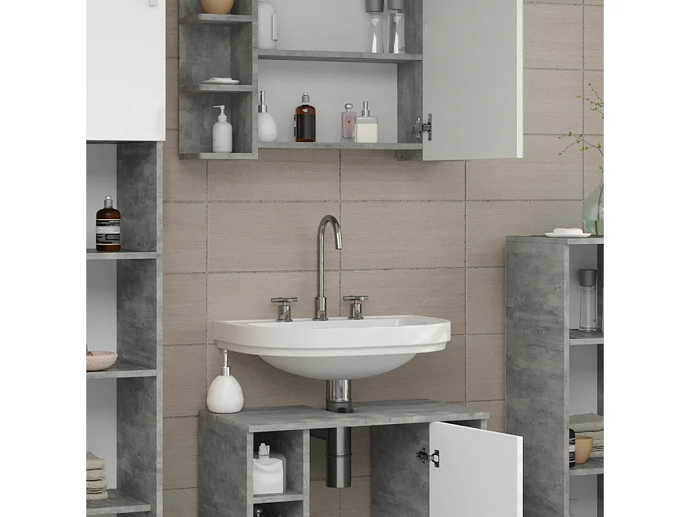 Set mobili bagno calcestruzzo 60x32x54 fynn