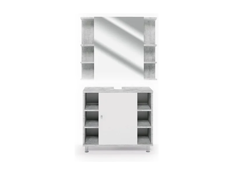 Set mobili bagno calcestruzzo 60x32x54 fynn