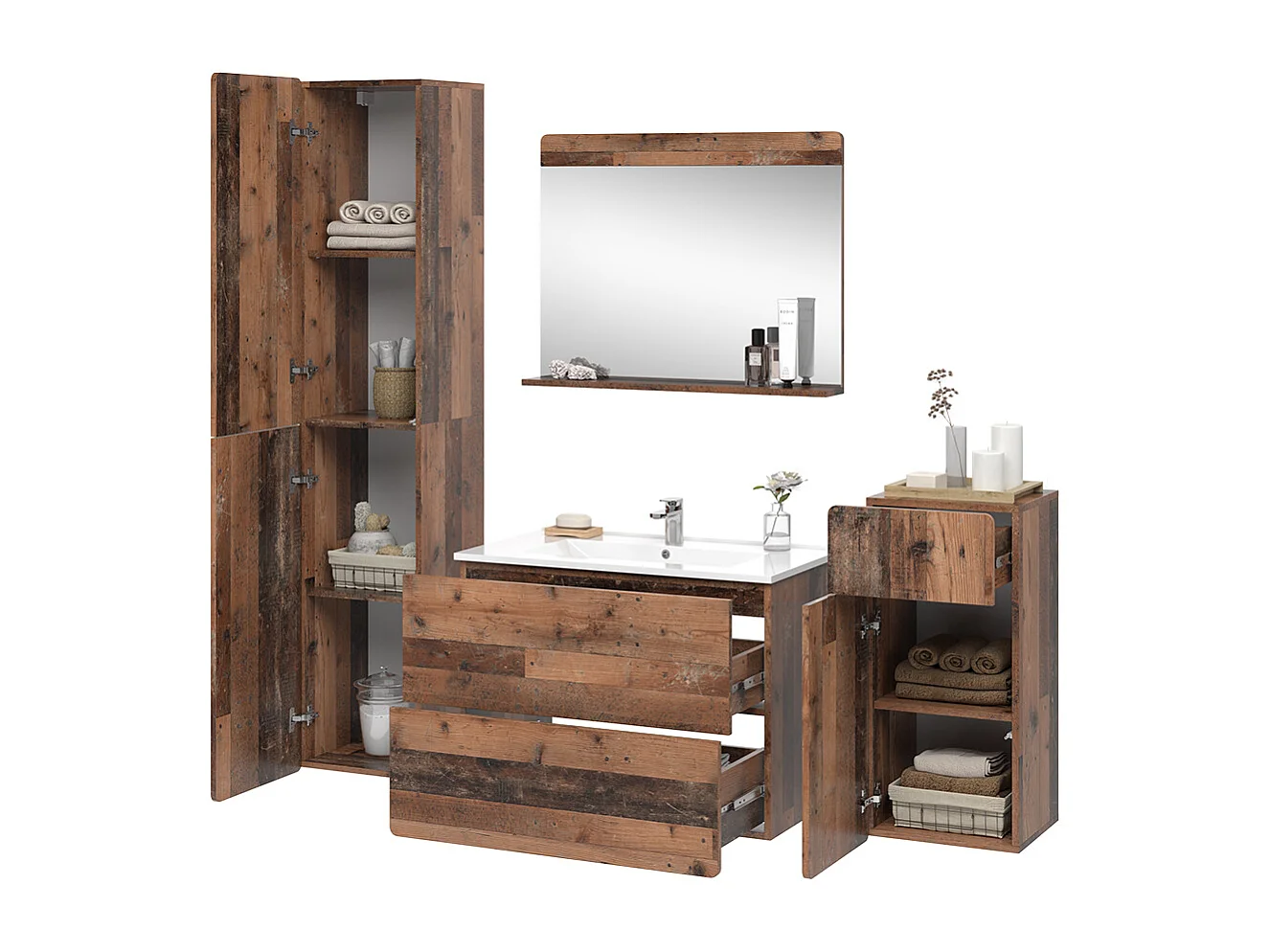 Ensemble de meubles de salle de bains oldstyle 80x46x59.3 izan