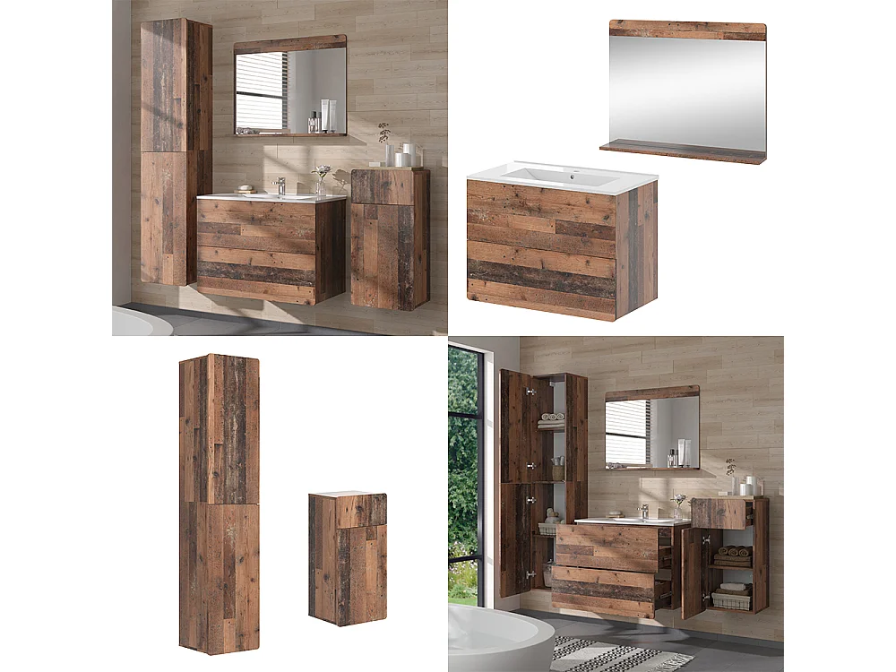 Ensemble de meubles de salle de bains oldstyle 80x46x59.3 izan