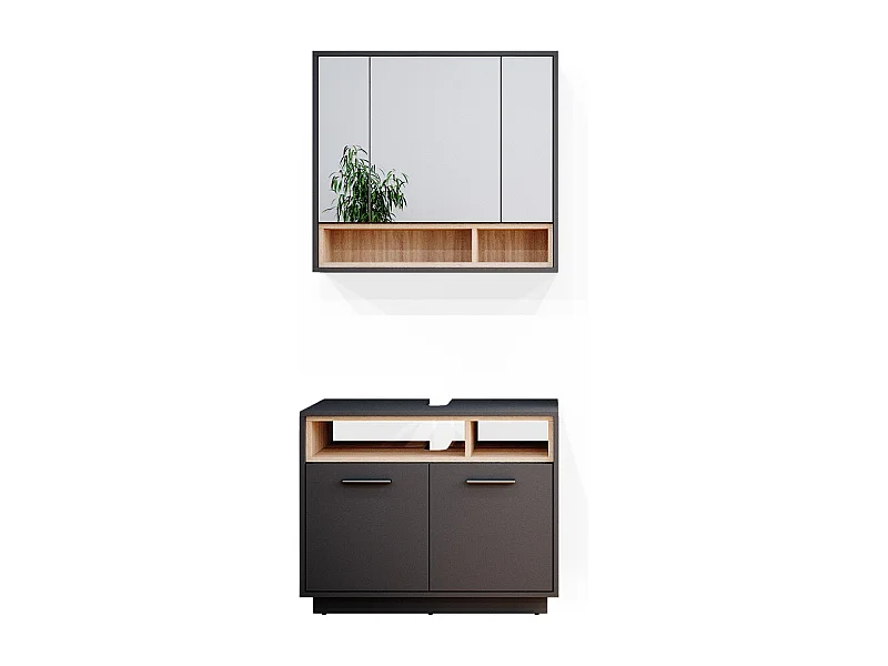 Badmöbel-Set anthrazit 80x40x64 beatrice