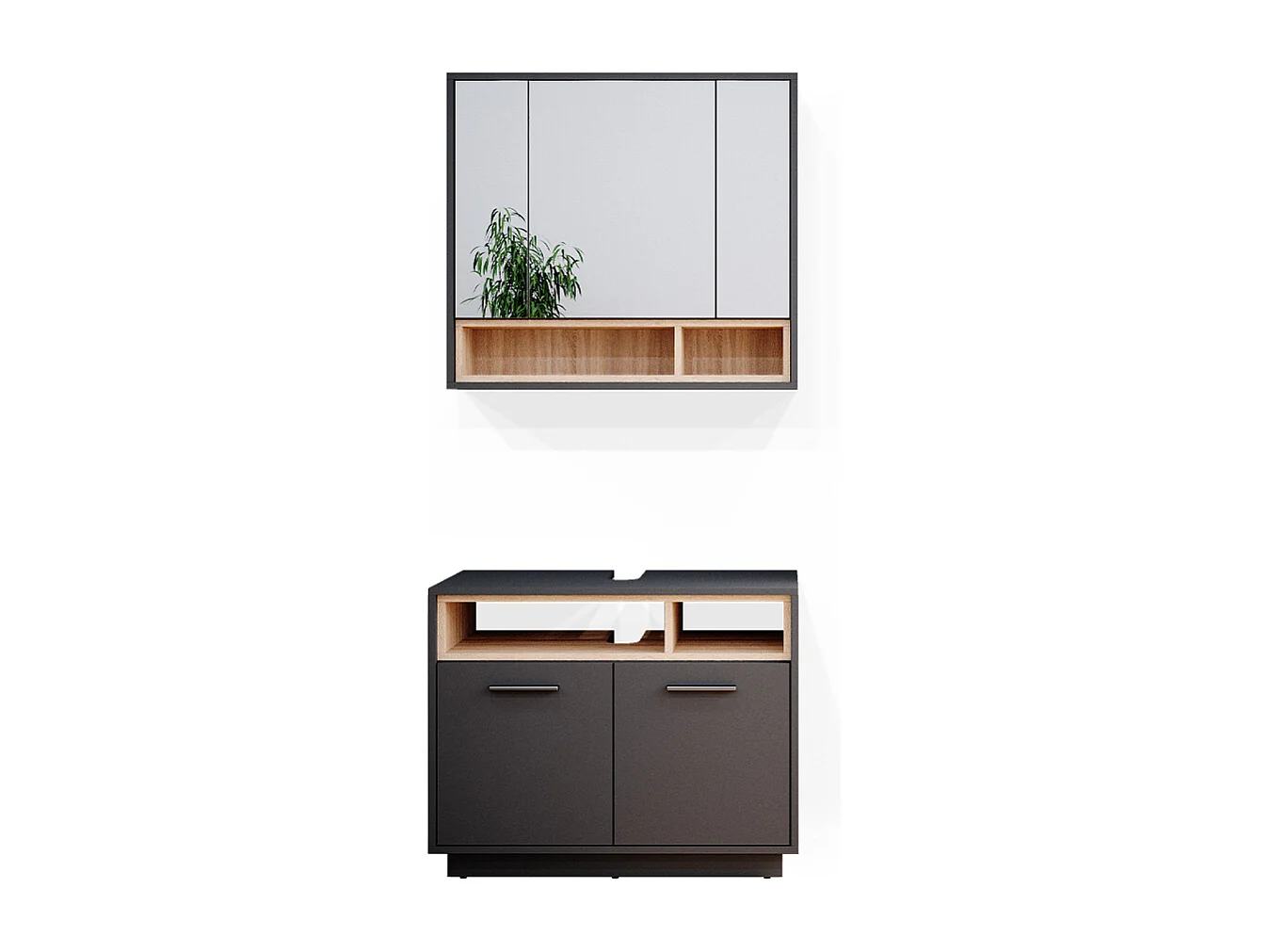 Meubles bain anthracite 80x40x64 beatrice