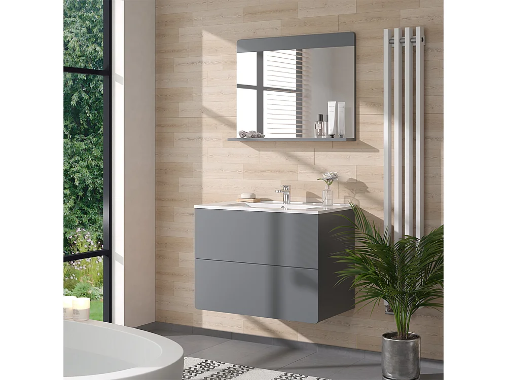 Meubles bain gris 80x46x59.3 izan