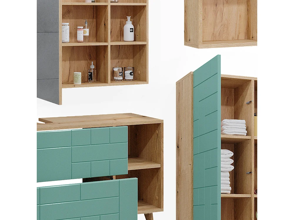 Meubles bain vert menthe 90x32x59 rudi