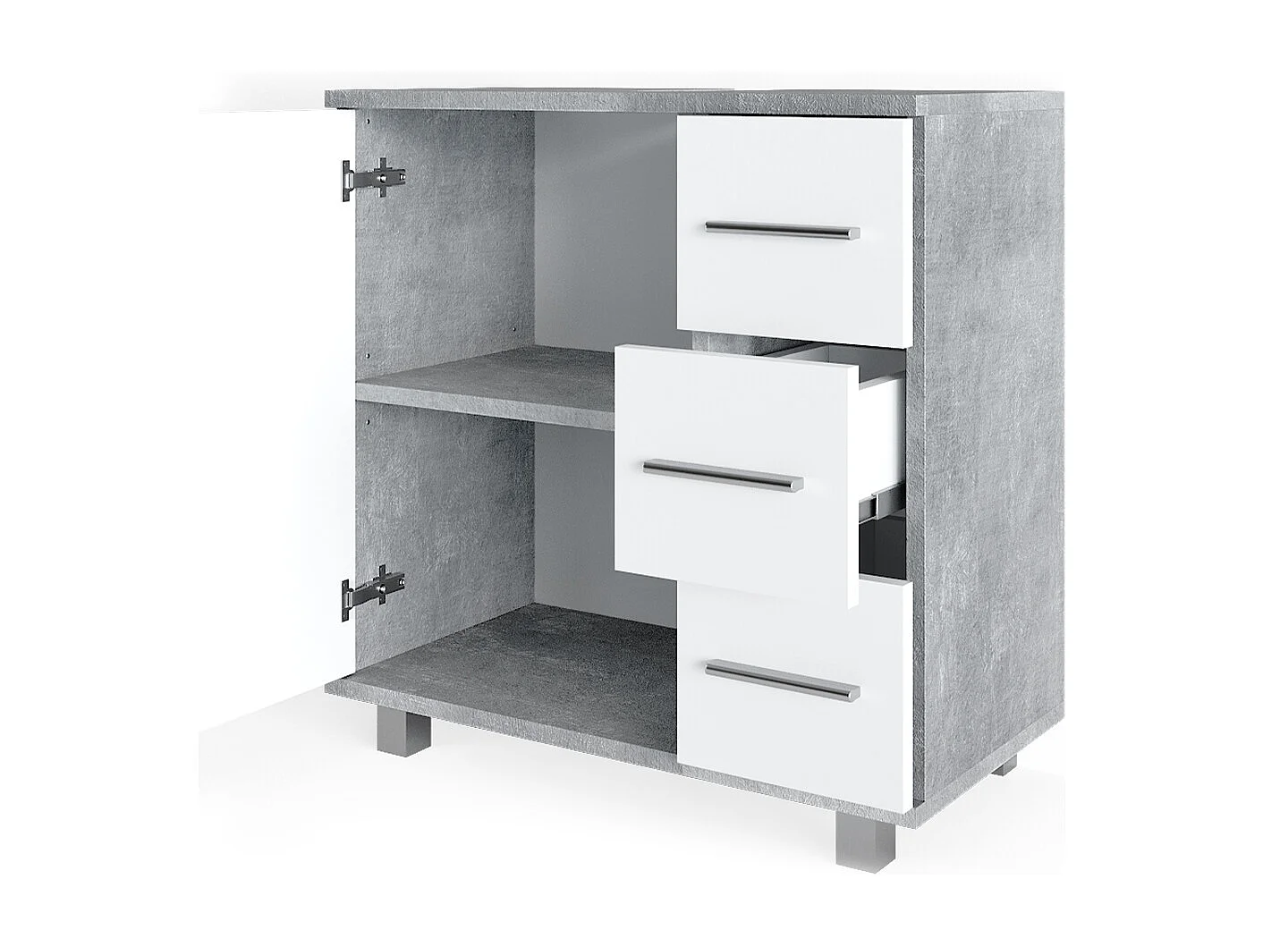 Badkamermeubel set beton 60x33x60.8 ilias