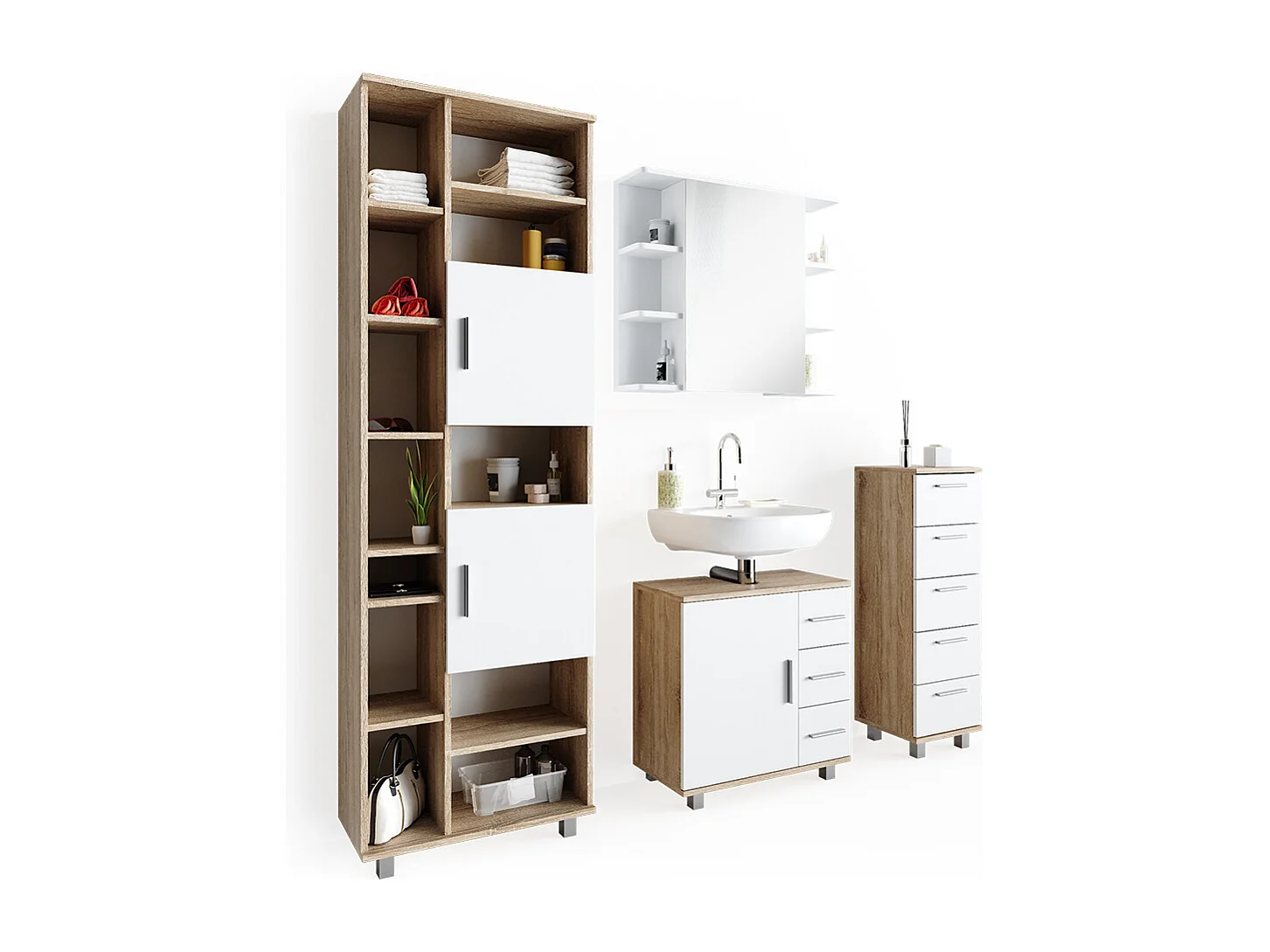 Set mobili bagno sonoma 60x33x60 ilias