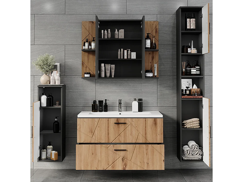 Badmöbel-Set anthrazit 100x44.6x57 irma