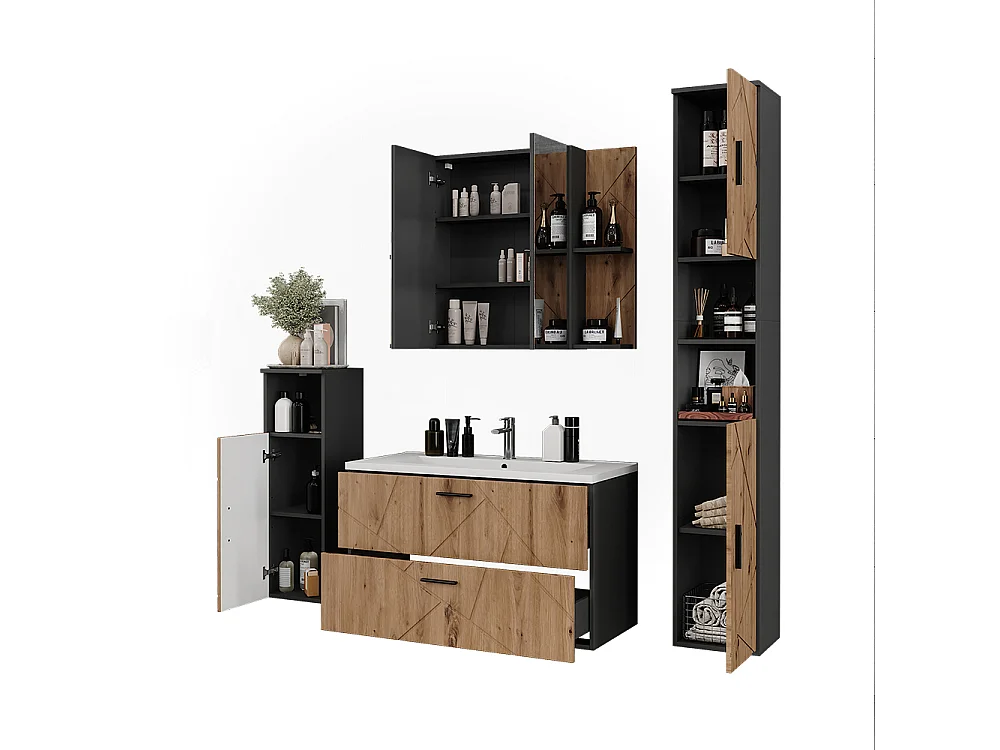 Badmöbel-Set anthrazit 100x44.6x57 irma