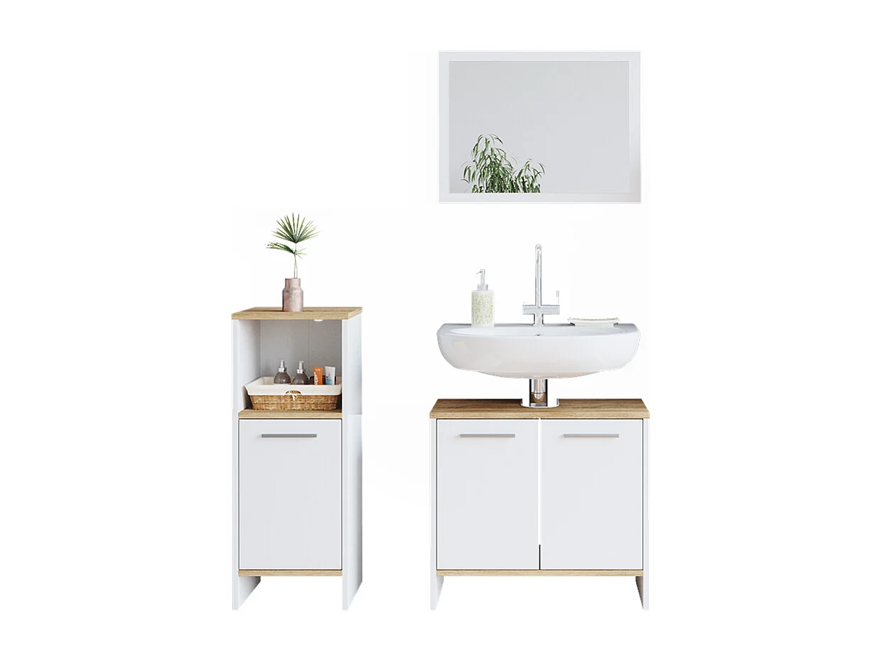 Set mobili bagno bianco 60x28x82 elvio