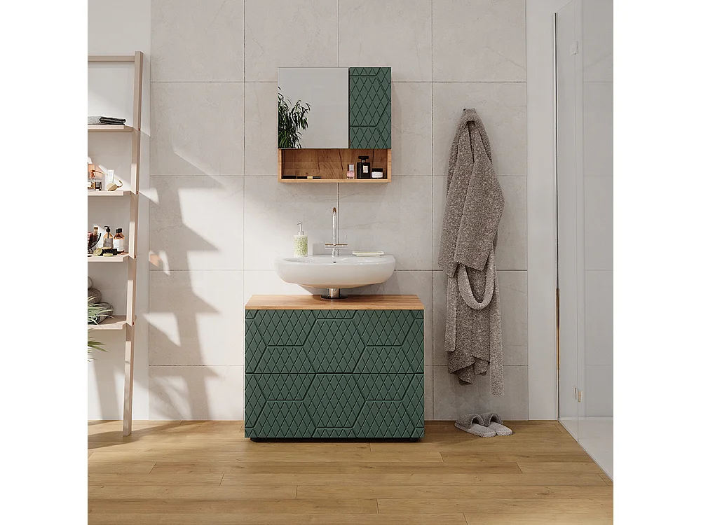 Meubles bain vert/force de lor chêne 80x41x58.6 irma