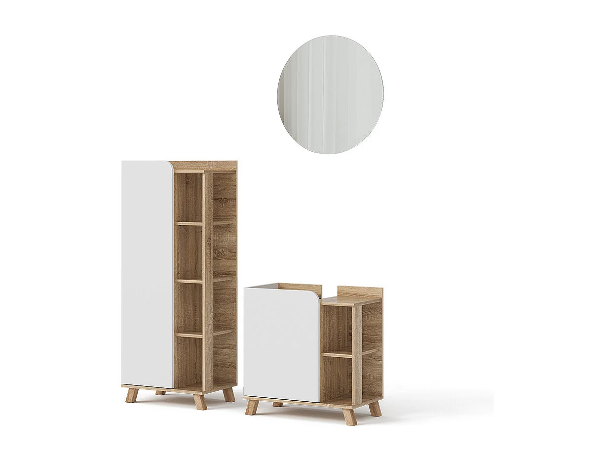 Badkamermeubelset sonoma/wit 60x35x65 karen