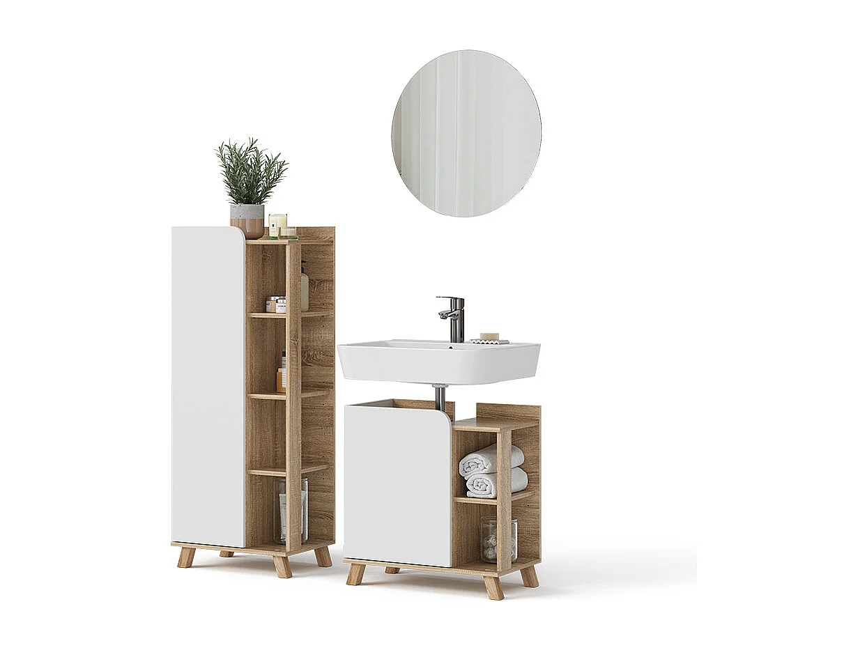 Badkamermeubelset sonoma/wit 60x35x65 karen