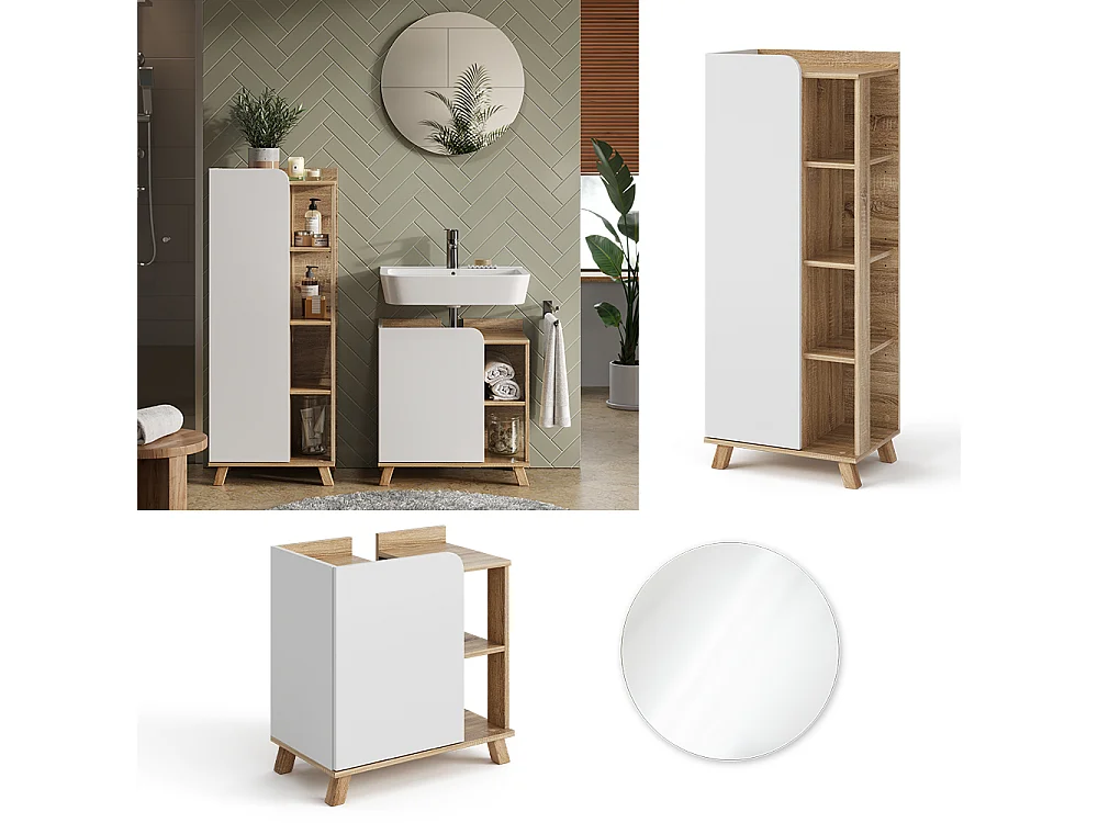 Meubles bain sonoma/blanc 60x35x65 karen