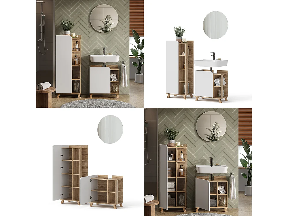 Meubles bain sonoma/blanc 60x35x65 karen