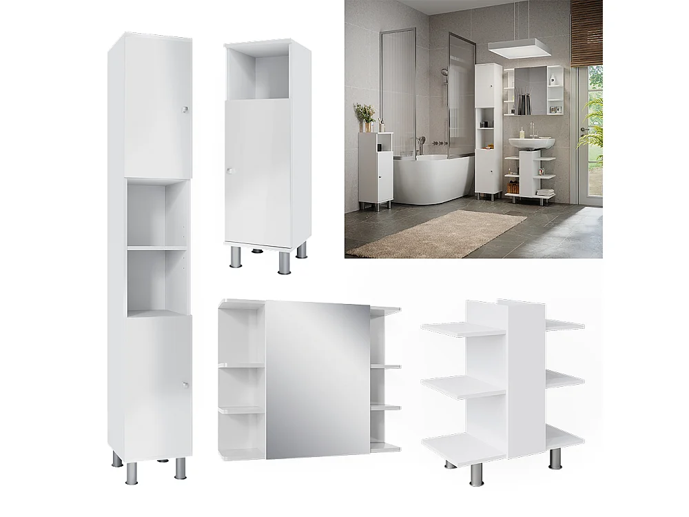 Set de muebles de baño blanco 79.6x36.6x190 fynn