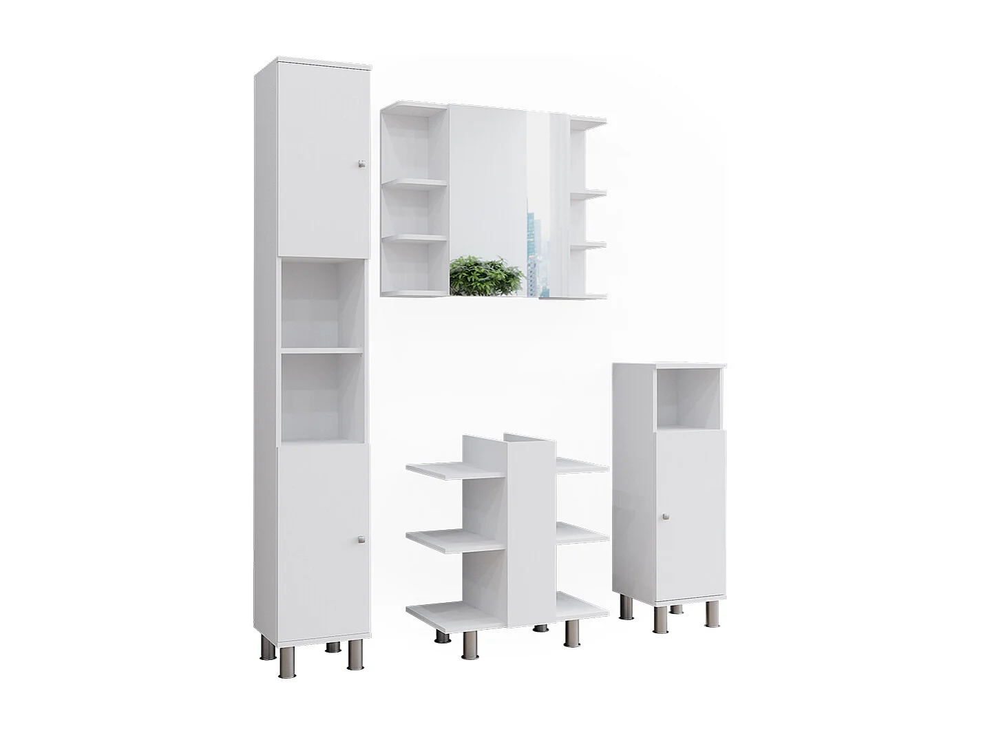 Meubles bain blanc 79.6x36.6x190 fynn