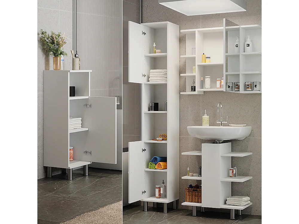 Meubles bain blanc 79.6x36.6x190 fynn